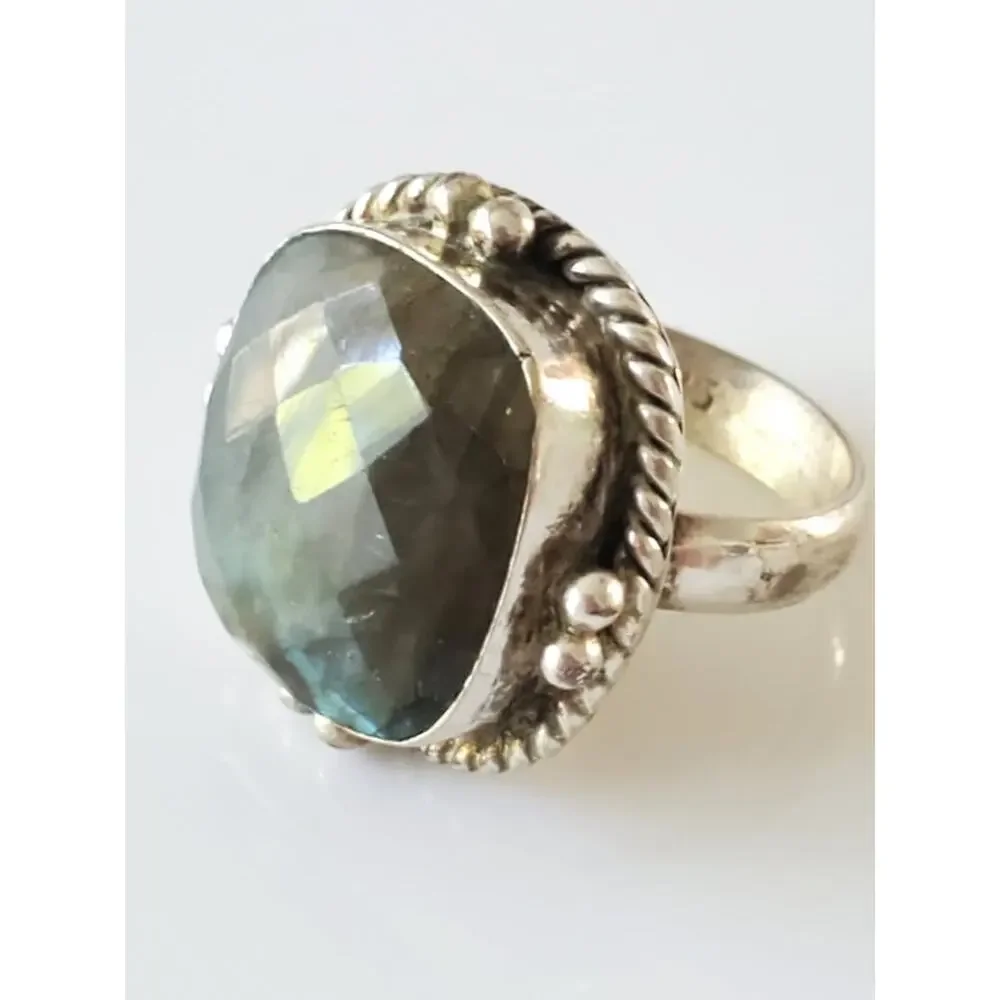 Vintage Labrodite Sterling Silver Ring